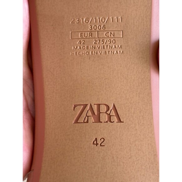 Zara Womens Clear Strap Square Toe Mule Heels Size 11.5 - Picture 7 of 11